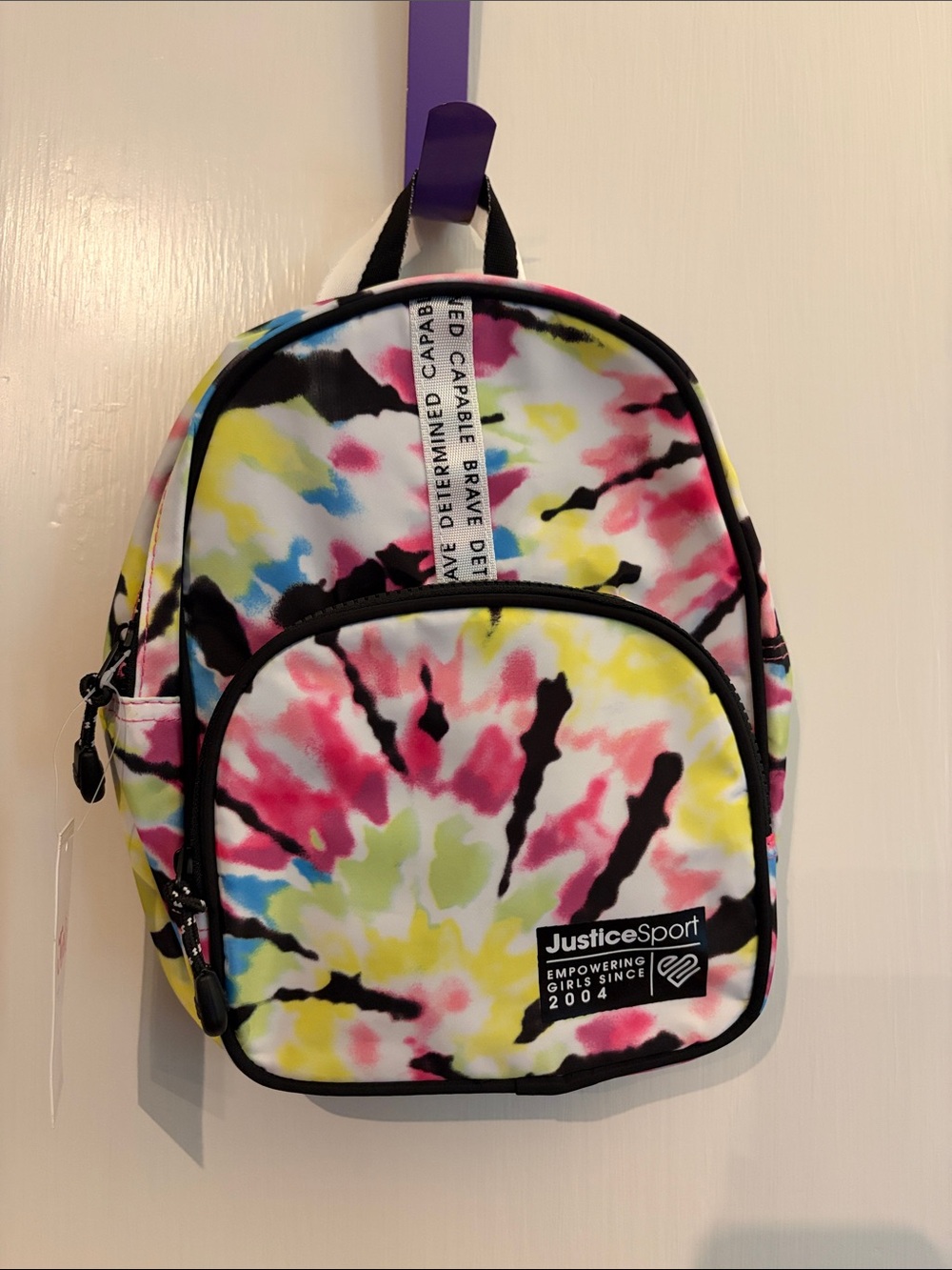 Justice Kids Tie-Dye Mini Backpack - Pink, Yellow, Blue, Black